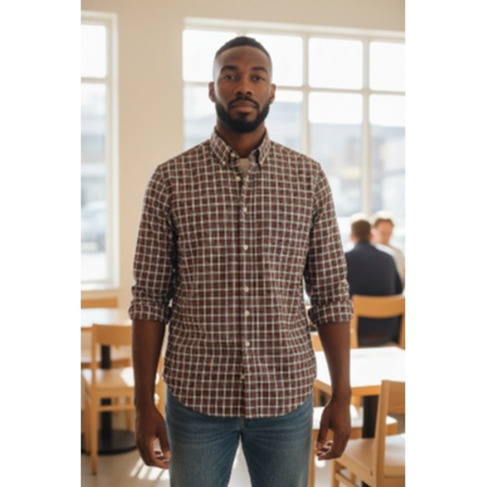 Lauren Ralph Lauren Shirt Mens 16.5 34/35 Red Green Plaid Classic Fit Non Iron